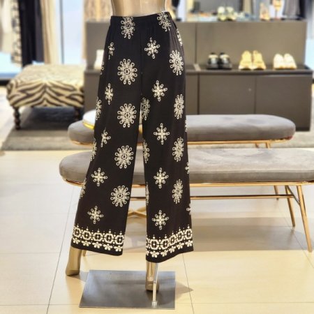 테슬 자카드와이드밴딩팬츠