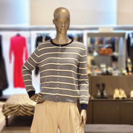 스트라이프 라운드가디건