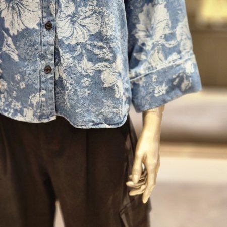 루즈핏 패턴데님셔츠