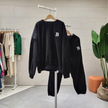 포슬 후리스 B자수 조거세트