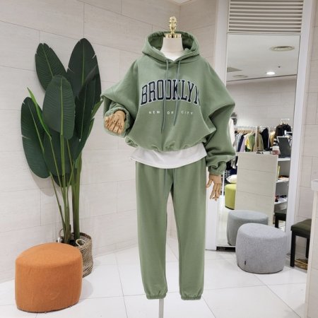 루즈핏브루후드 기모 조거세트