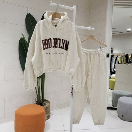 루즈핏브루후드 기모 조거세트