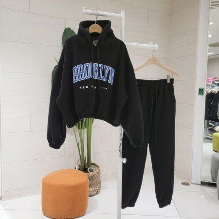 루즈핏브루후드 기모 조거세트