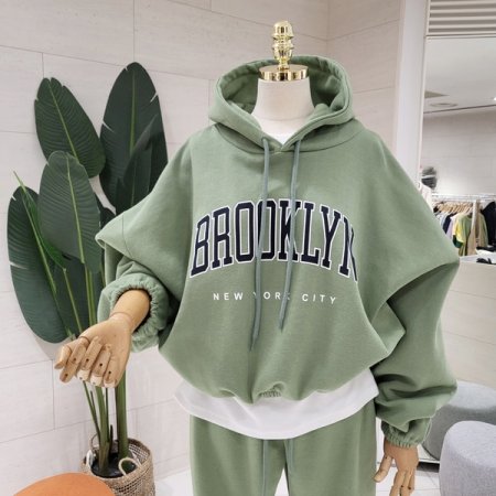 루즈핏브루후드 기모 조거세트