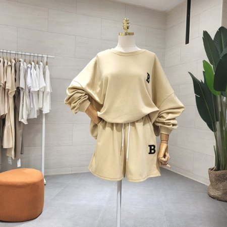 B자수 로고 반바지세트