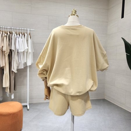 B자수 로고 반바지세트