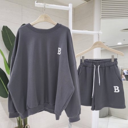 B자수 반바지세트