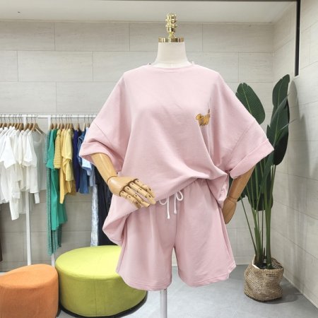 루즈핏 반팔 테니스 반바지세트