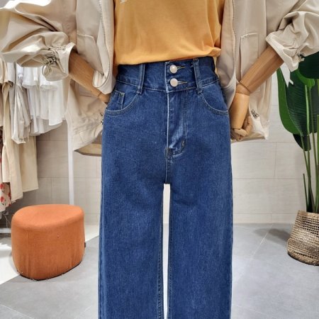 투버튼 하니 와이드팬츠