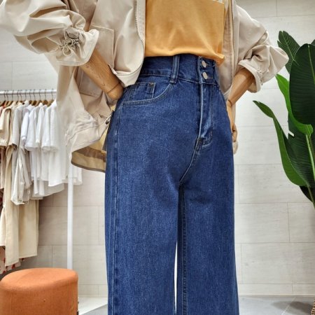 투버튼 하니 와이드팬츠