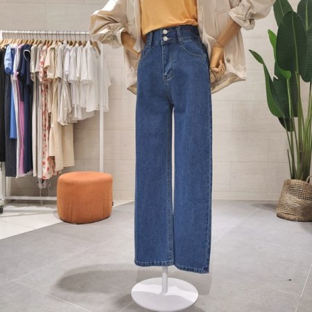 투버튼 하니 와이드팬츠