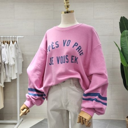 소매볼륨 프린트티셔츠