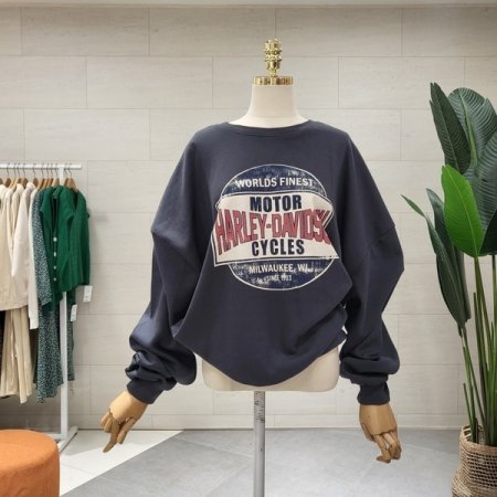 빈티지 프린팅맨투맨