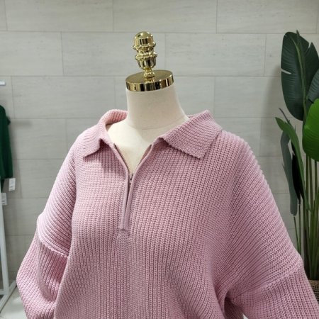 피넛카라 반집업니트