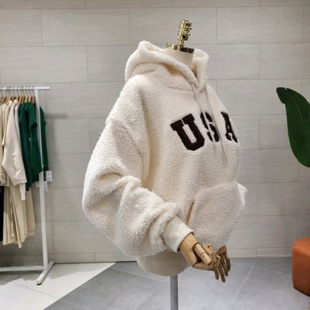 뽀글이 후드맨투맨