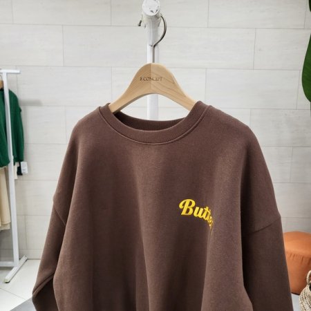 버터자수 크롭 기모맨투맨