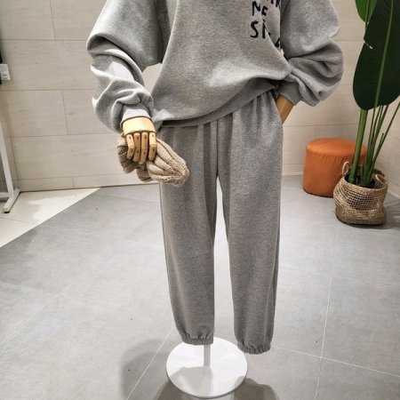 루즈핏 마일레터링 기모조거세트