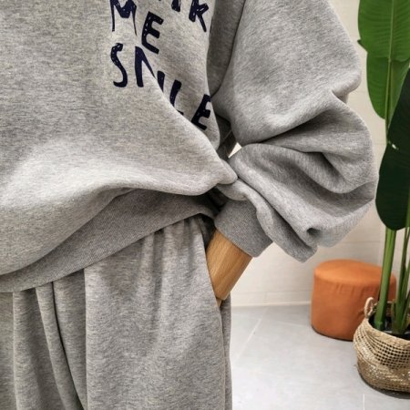 루즈핏 마일레터링 기모조거세트