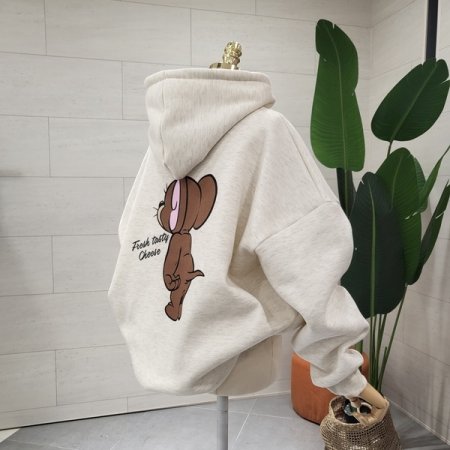 등판 프린트 기모후드