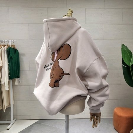 등판 프린트 기모후드