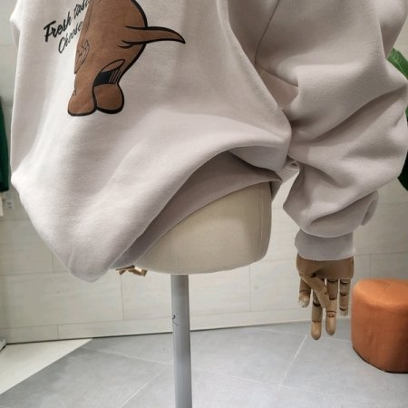 등판 프린트 기모후드