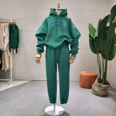 루즈핏 기모레터링 후드세트