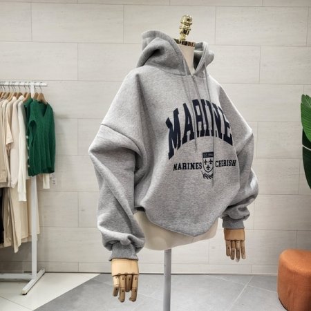 레터링 반집업 기모후드