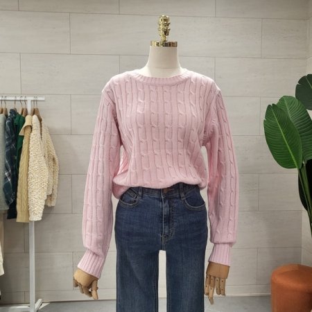 스프링 라운드 꽈니트