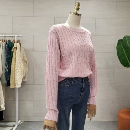 스프링 라운드 꽈니트