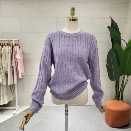 스프링 라운드 꽈니트