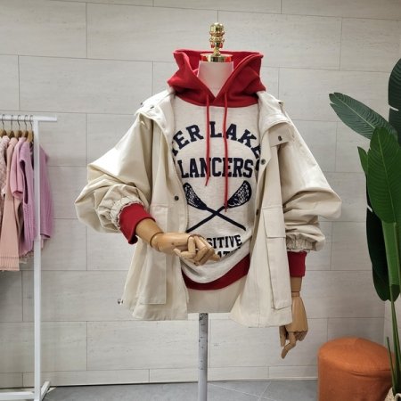 루즈핏 포켓 후드점퍼