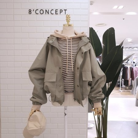 루즈핏 포켓 후드점퍼