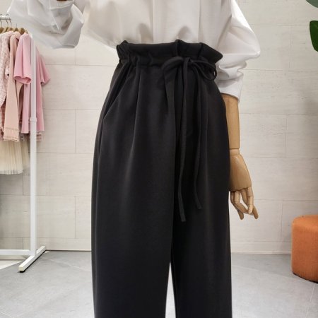 뒷밴딩 주름 찰랑 와이드팬츠