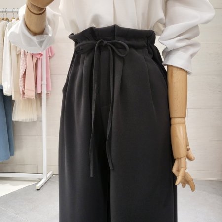 뒷밴딩 주름 찰랑 와이드팬츠