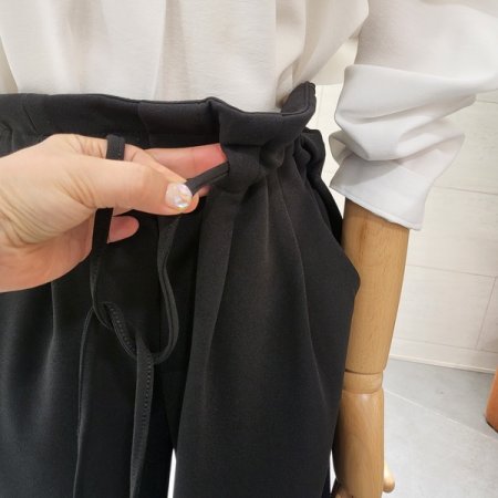뒷밴딩 주름 찰랑 와이드팬츠