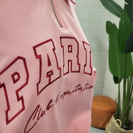 파리 지퍼카라 맨투맨