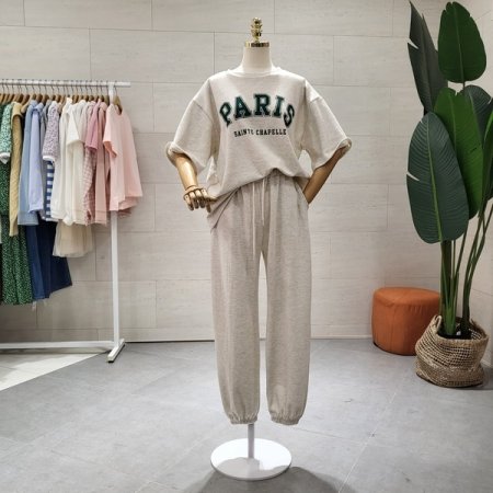 파리 레터링 반팔세트