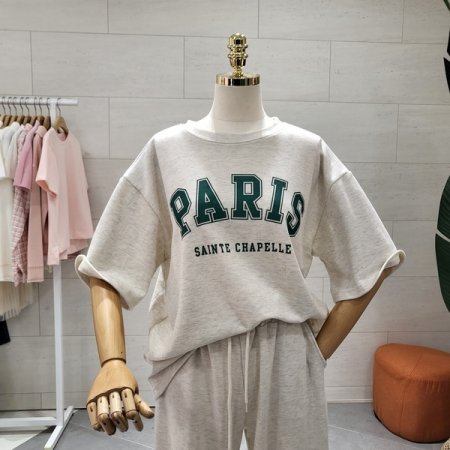 파리 레터링 반팔세트