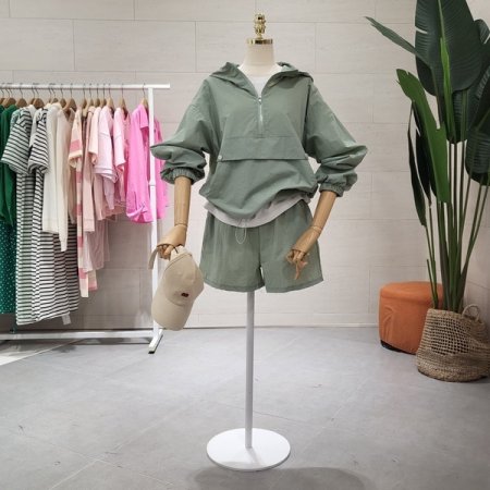 바스락 후드아노락 반바지세트