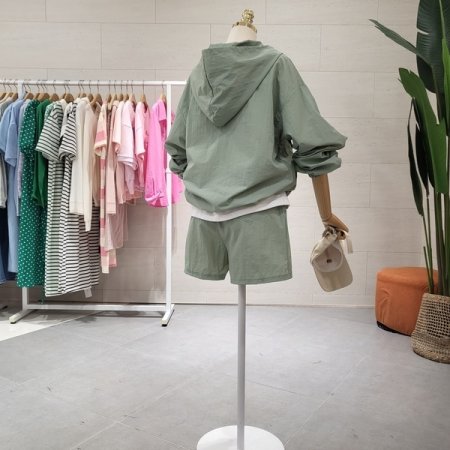 바스락 후드아노락 반바지세트