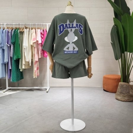 바니달라 백 프린트 반바지세트