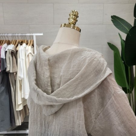 루틴 거즈 후드 린넨셔츠