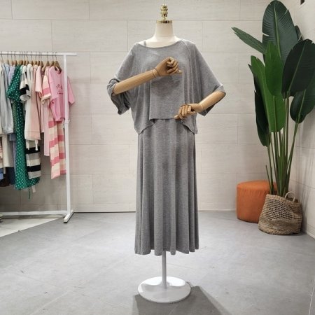 롱 원피스 티셔츠세트