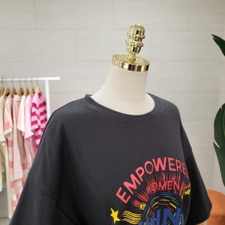 루즈핏 샤인 프린팅티셔츠