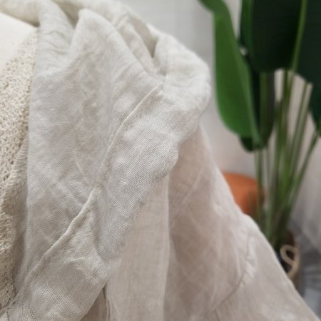 루즈핏 거즈 후드 린넨셔츠