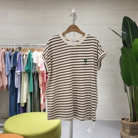 선인장 자수 단카브라 티셔츠