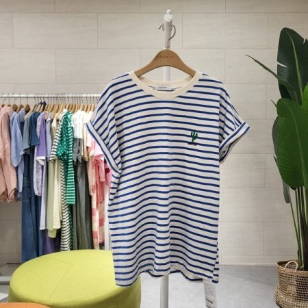 선인장 자수 단카브라 티셔츠