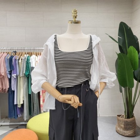 썸머 거즈 후드셔츠