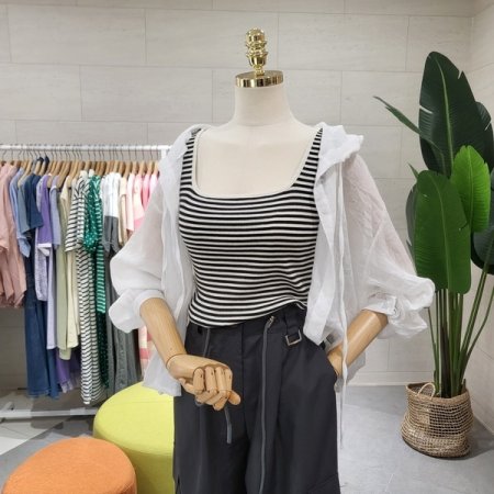 썸머 거즈 후드셔츠