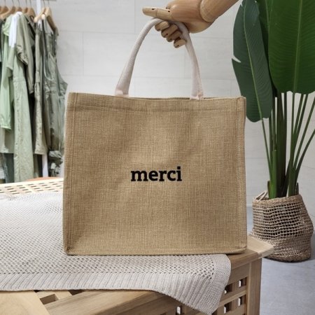 메르 왕골 토트백